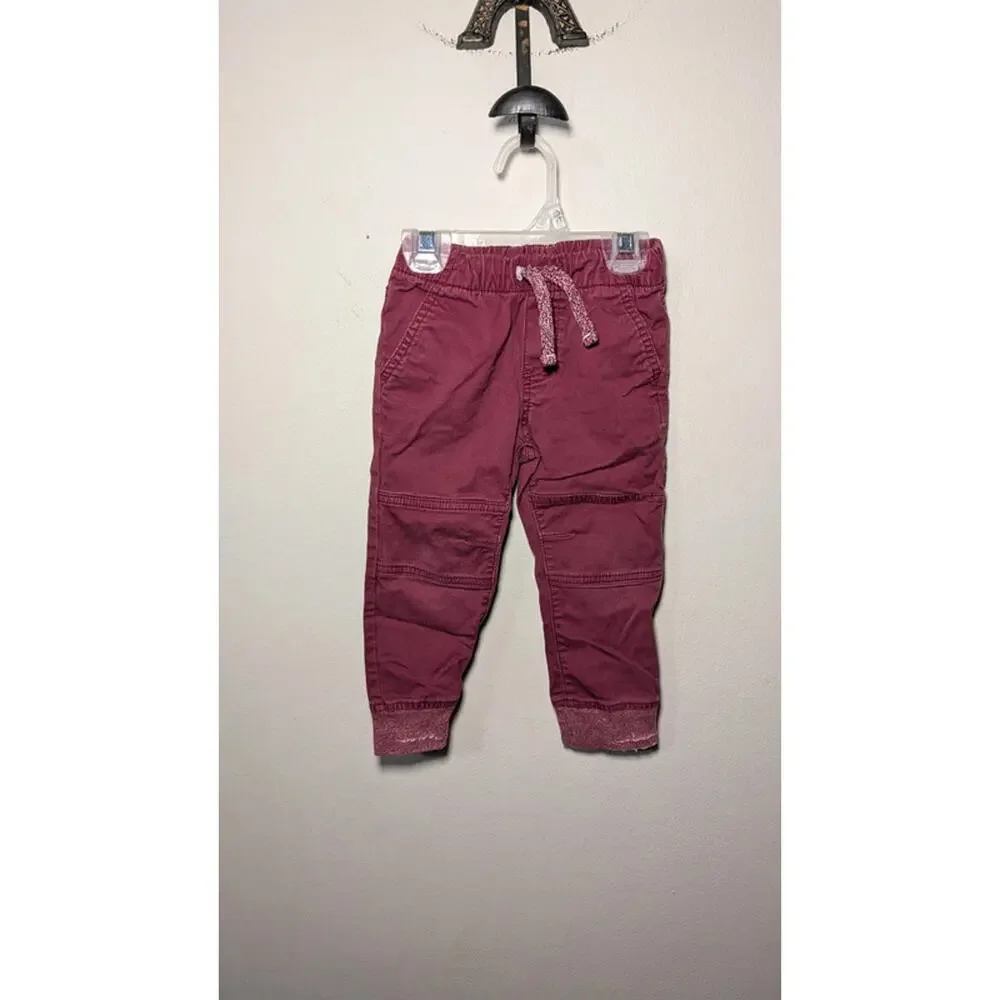 Boys Size 2T Outfit Maroon Cat & Jack Joggers, Old Navy Gray + White Henley